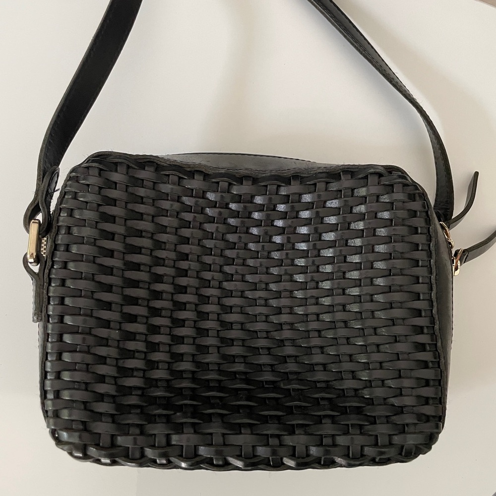 & other stories woven leather crossbody bag